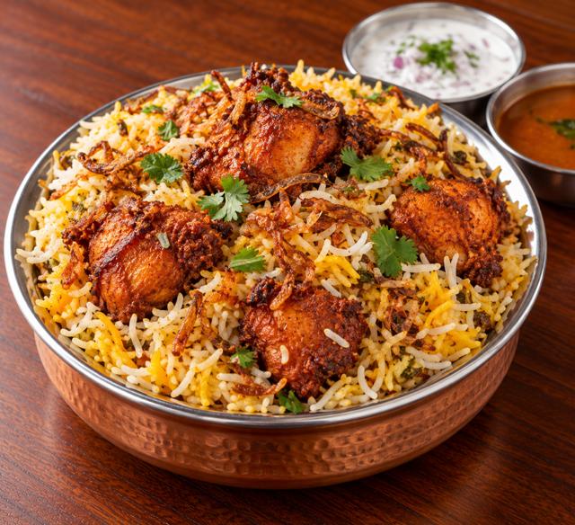 Chicken Fry Piece Biryani.